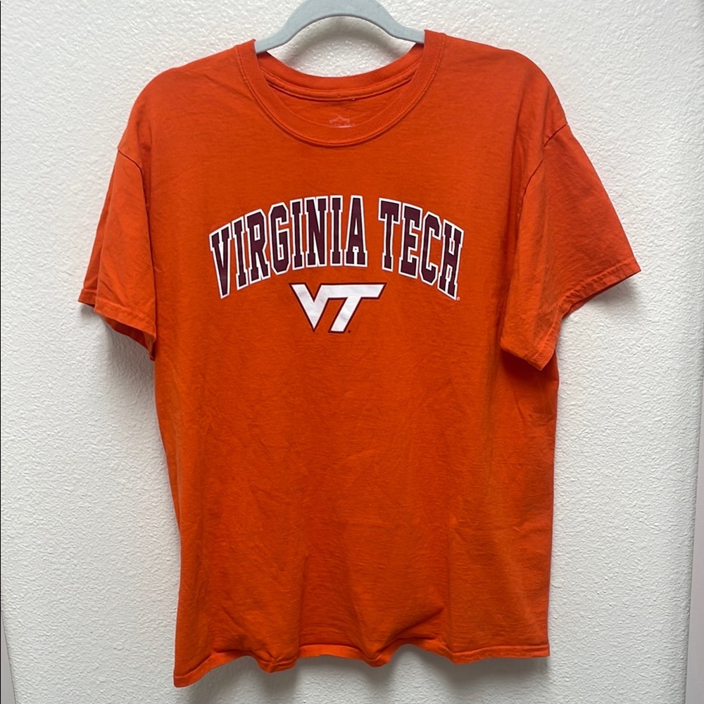 Elite Fan Men’s Large VT Virginia Tech Graphic Logo Orange Tee T-Shirt
